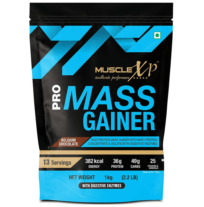 MuscleXP Pro Mass Gainer (1kg Each) Belgium Chocolate - Classic Derma