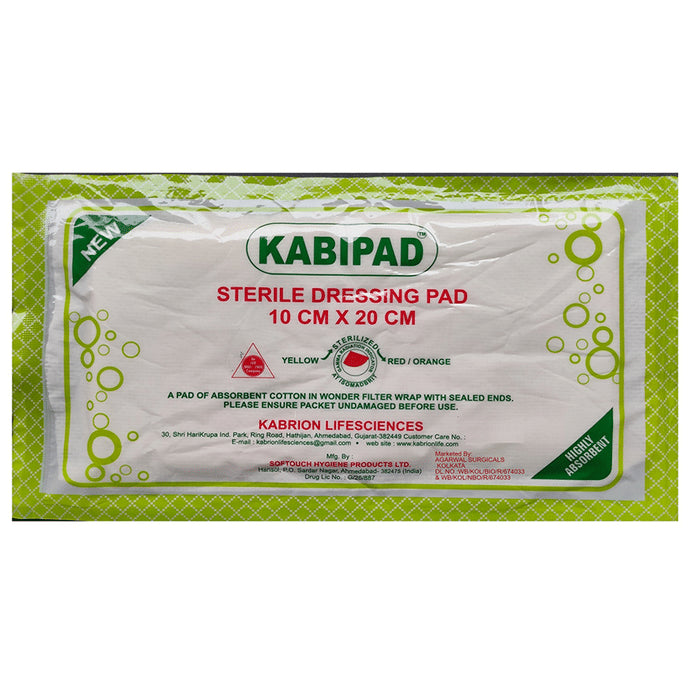 Agarwals Kabiron Kabipad Premium Combine Sterile Dressing Surgicals Pad 10cm x 20cm - Classic Derma