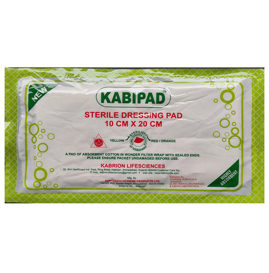 Agarwals Kabiron Kabipad Premium Combine Sterile Dressing Surgicals Pad 10cm x 20cm - Classic Derma