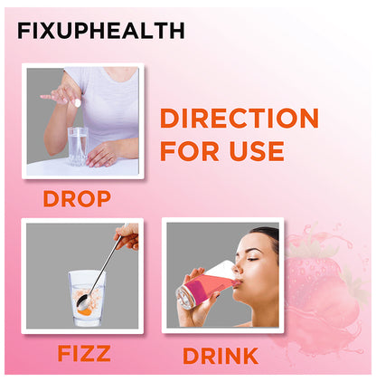 Fixuphealth Glutathione 500mg Effervescent Tablet (15 Each) Strawberry