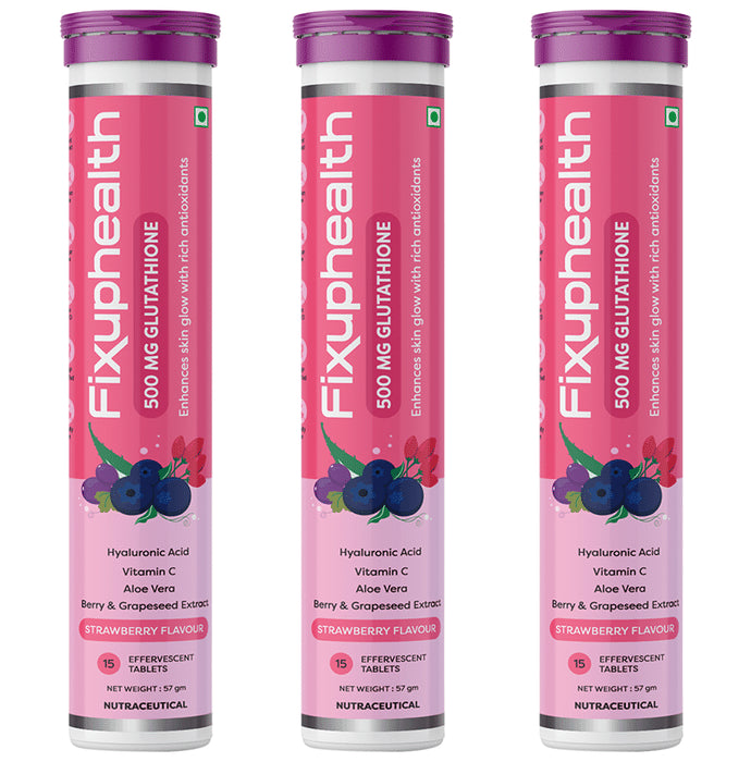 Fixuphealth Glutathione 500mg Effervescent Tablet (15 Each) Strawberry - Classic Derma