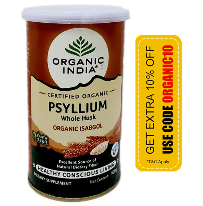 Organic India Whole Husk Psyllium Organic Isabgol | Eases Constipation & Supports Gut Health - Classic Derma