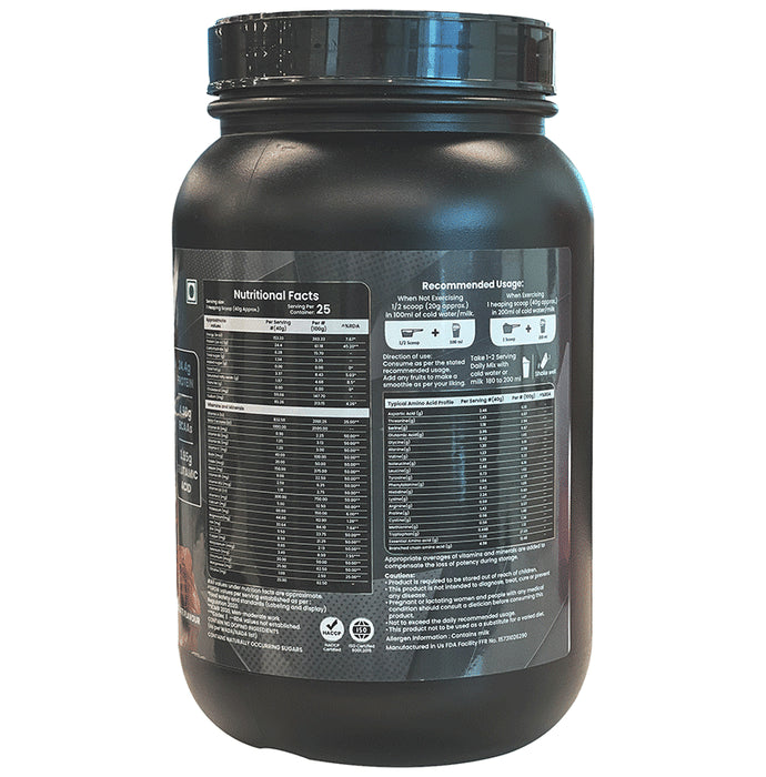 Dr. Morepen 100% Whey Protein Powder Infused With Vitamins & Minerals Double Chocolate