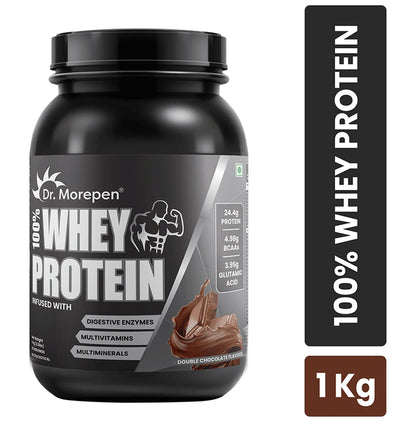 Dr. Morepen 100% Whey Protein Powder Infused With Vitamins & Minerals Double Chocolate