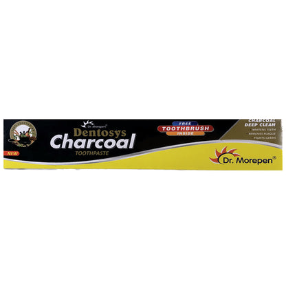 Dr. Morepen Dentosys Charcoal Toothpaste with Toothbrush Free - Classic Derma