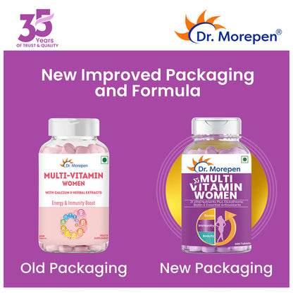 Dr. Morepen Multi Vitamin for Women | With Glutathione, Biotin & Antioxidants for Bones, Immunity & Skin | Tablet