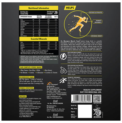Dr. Morepen Muscle Food Isotonic Powder Mango+Orange