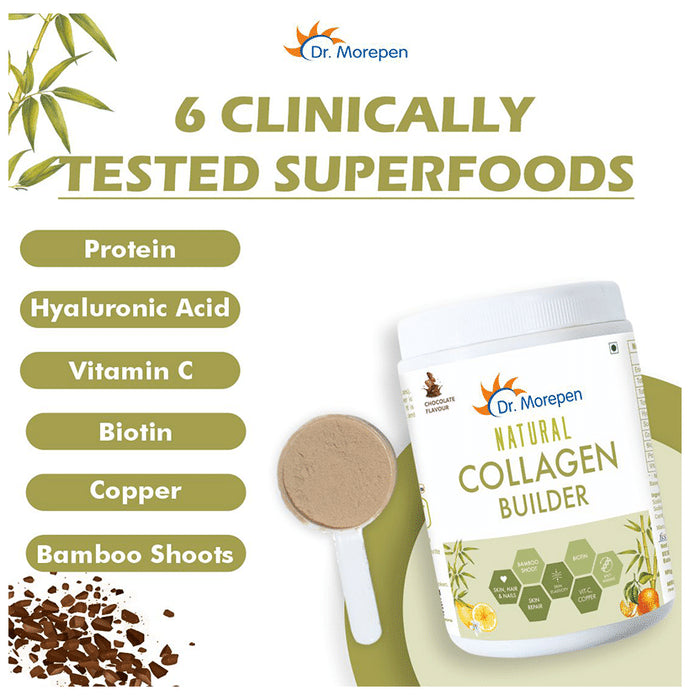 Dr. Morepen Natural Collagen Builder with Biotin & Vitamin C | For Skin, Hair, Nails | Flavour Chocolate