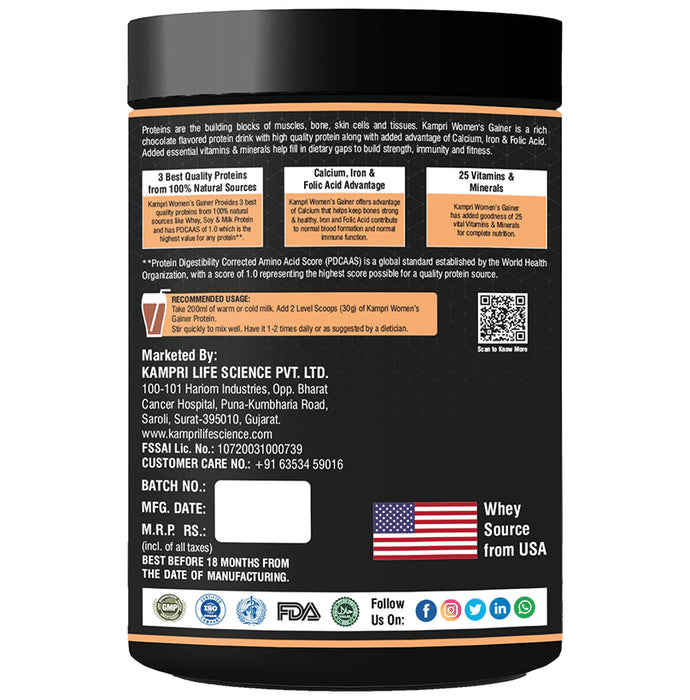 Dr. Nutra Women Weight Gainer for Body Toning, Metabolism, Skin & Hair | Flavour Chocolate