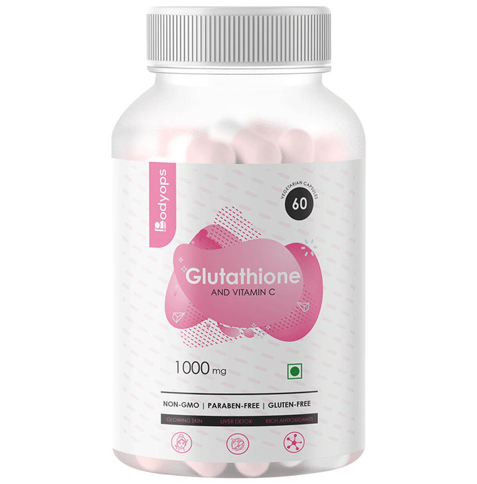 Bodyops Glutathione & Vitamin C | Veg Capsule for Healthy Skin & Antioxidant Support - Classic Derma