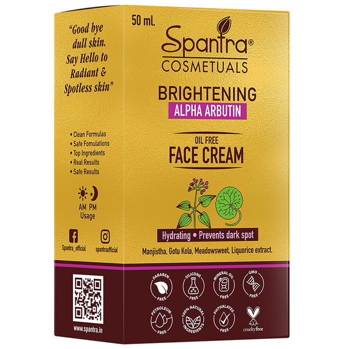 Spantra Brightening Alpha Arbutin Oil Free Face Cream - Classic Derma