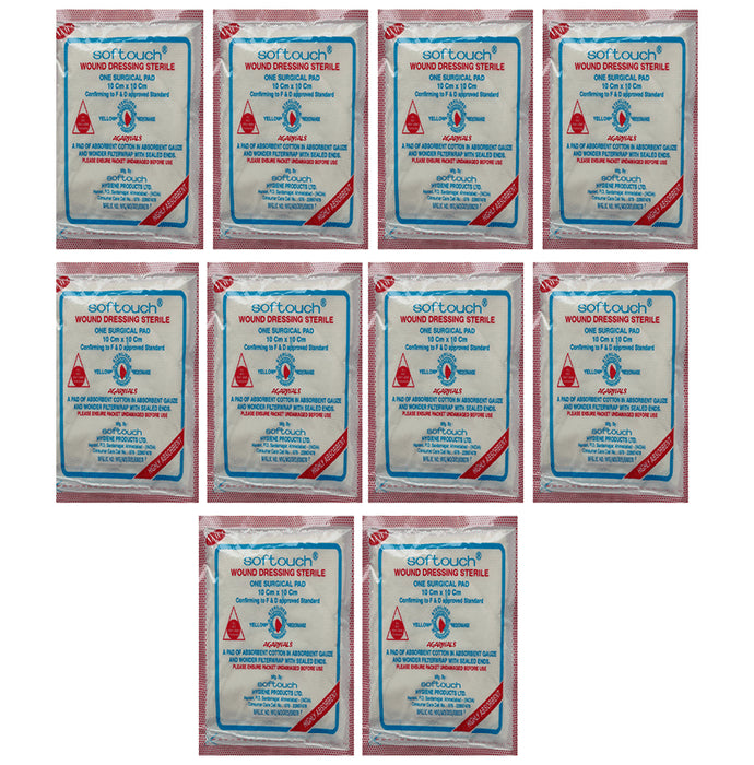Agarwals Softouch Premium Sterile Combine Dressing Surgical Pad 10x10cm - Classic Derma