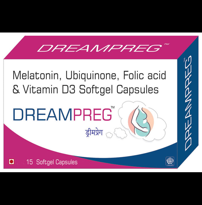Dreampreg Fertility Aid Melatonin, Ubiquinone, Folic Acid & Vitamin D3 Softgel Capsules - Classic Derma