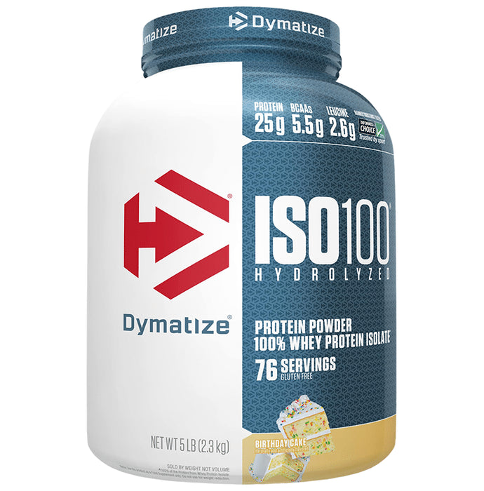 Dymatize Nutrition ISO 100 Hydrolyzed 100% Whey Protein Isloate Powder Birthday Cake - Classic Derma
