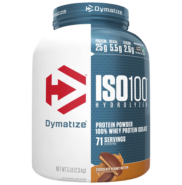 Dymatize Nutrition ISO 100 Hydrolyzed 100% Whey Protein Isloate Powder Chocolate Peanut Butter - Classic Derma