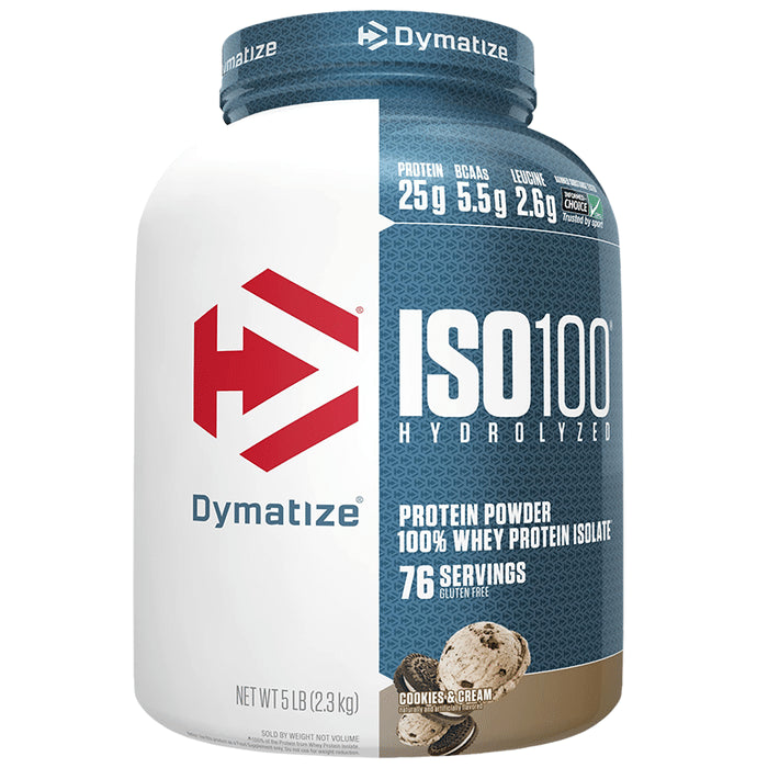 Dymatize Nutrition ISO 100 Hydrolyzed 100% Whey Protein Isloate Powder Cookies & Cream - Classic Derma