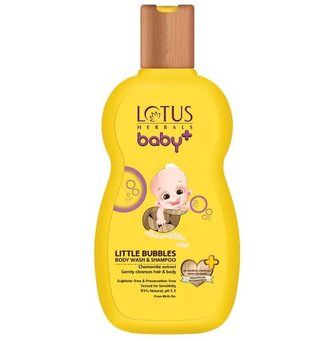 Lotus Herbals Baby+ Little Bubbles Body Wash & Shampoo - Classic Derma