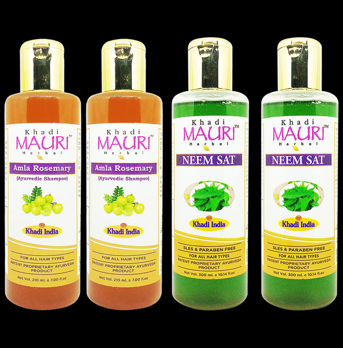 Khadi Mauri Herbal Neem & Amla (300ml) & Rosemary Shampoo (210ml) - Classic Derma