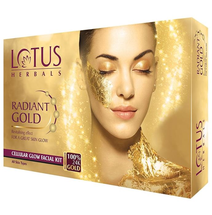 Lotus Herbals Radiant Gold Cellular Glow Facial Kit - Classic Derma