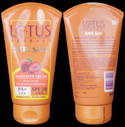 Lotus Herbals Safe Sun Sunscreen Cream SPF 20 PA+ - Classic Derma