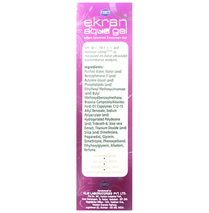 Ekran Aqua Sunscreen SPF 30 PA+++ | Broad Spectrum for UVA/UVB Protection
