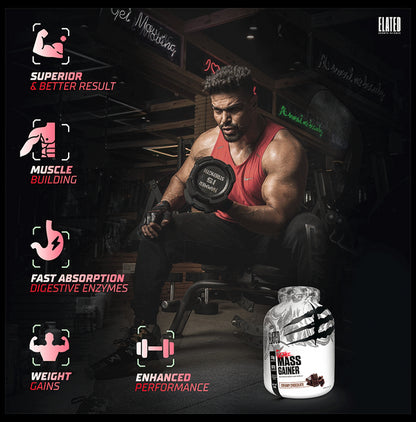Elated Sports Science Insane Mass Gainer | Flavour Creamy Chocolate