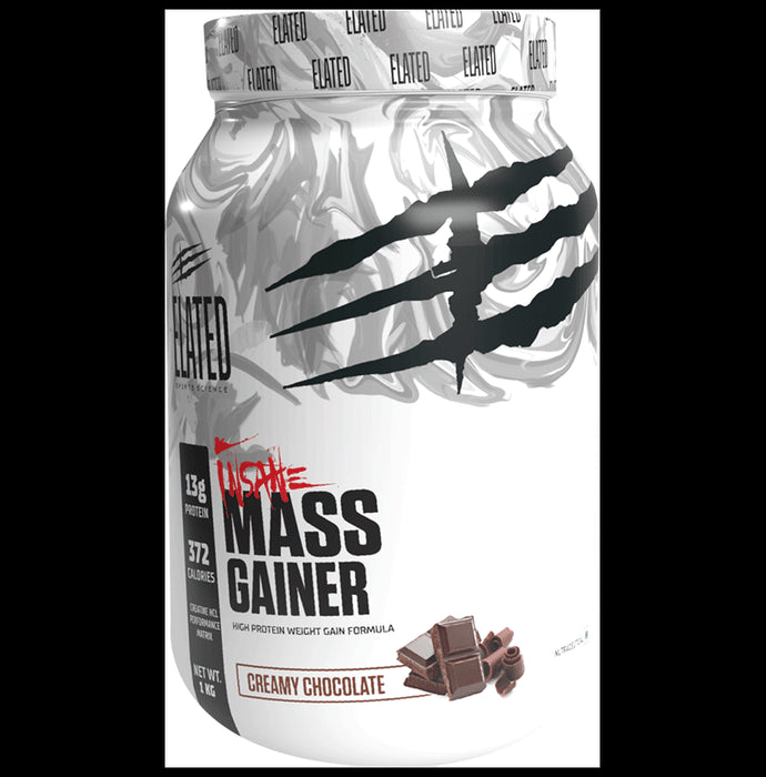Elated Sports Science Insane Mass Gainer | Flavour Creamy Chocolate - Classic Derma