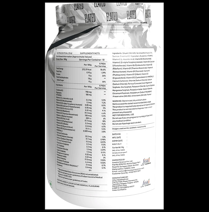 Elated Sports Science Insane Mass Gainer | Flavour Creamy Chocolate