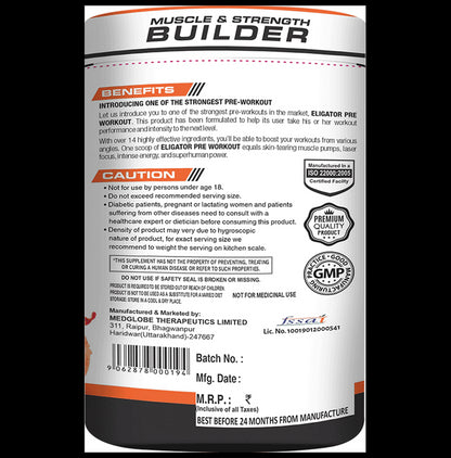 Eligator Pre Workout Powder Orange