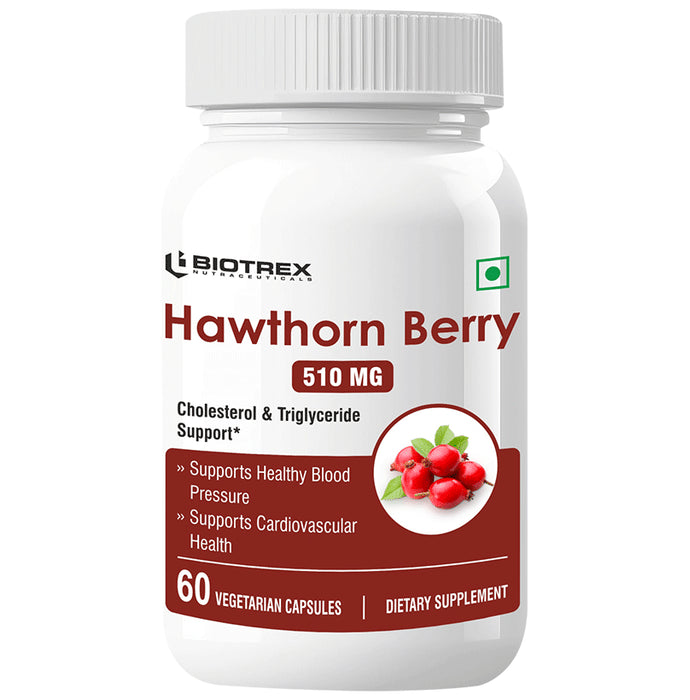 Biotrex Hawthorn Berry 510 mg Veg Capsule - Classic Derma