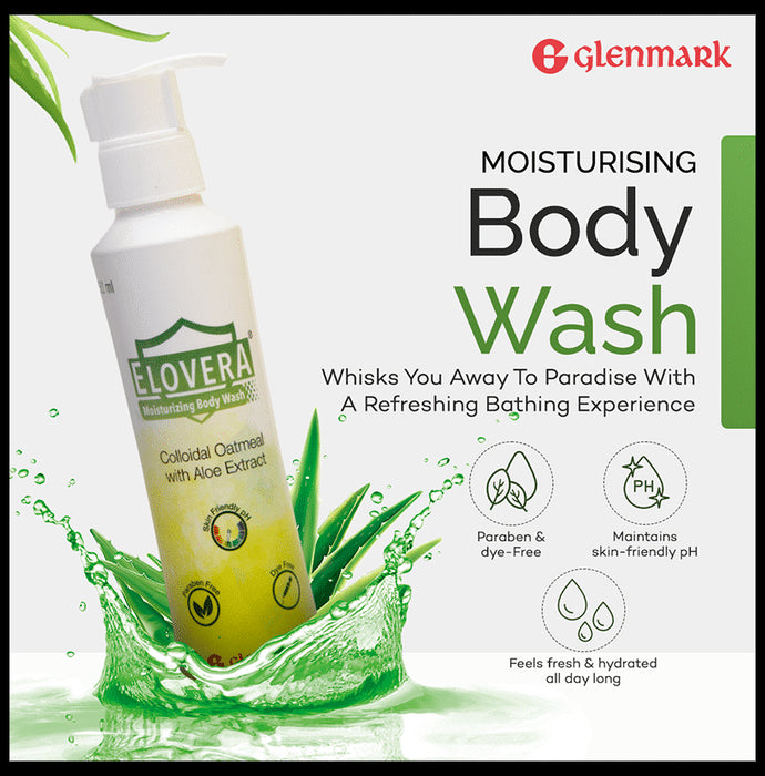 Elovera Moisturizing Body Wash with Colloidal Oatmeal & Aloe Extract | For Dry & Sensitive Skin | Paraben Free