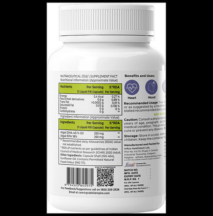 EMPIRE 1900 Omega-3 Vegan Capsules | Omega-3 for Vegetarians |Vegan Omega-3 Supplement |