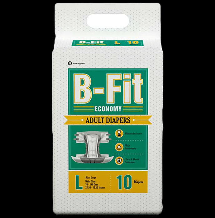 B-Fit Economy Adult Diapers (10 Each) Large - Classic Derma