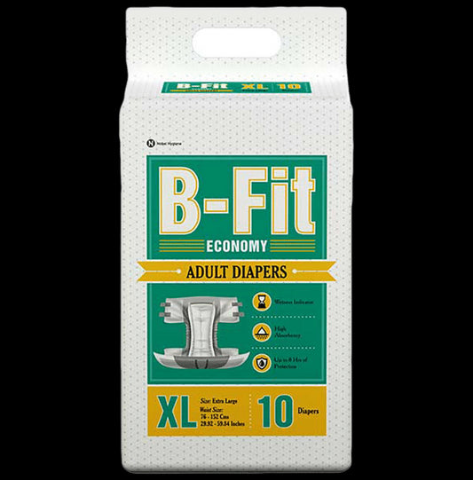 B-Fit Economy Adult Diapers (10 Each) XL - Classic Derma