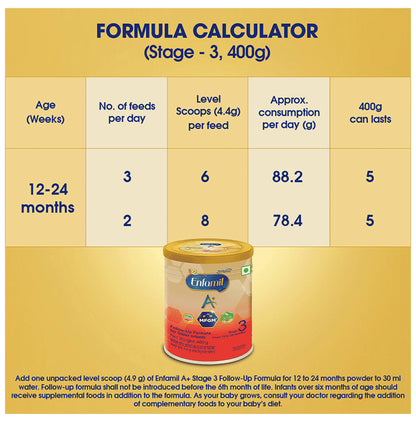 Enfamil A+ Stage 3 Follow Up Formula for Older Infants | Powder with DHA, ARA & Probiotics