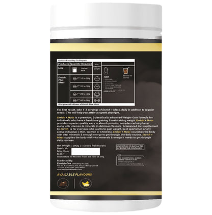 Enrich+ Mass Weight Gainer Ashwagandha with Multivitamins & Multiminerals Protein Powder Rich Banana