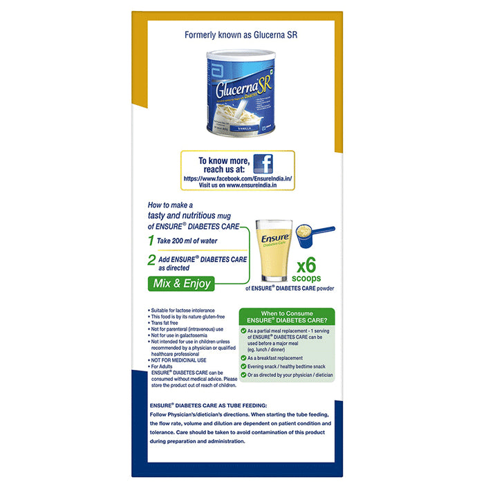 Ensure Diabetes Care Nutrition (475gm Each) Vanilla Delight
