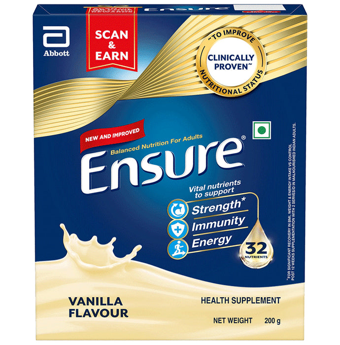 Ensure Powder Complete Balanced Drink for Adults | For Strength, Immunity & Energy | With Essential Vitamins | Nutrition Formula - Classic Derma