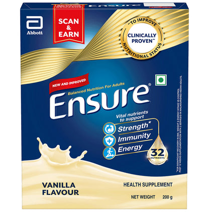 Ensure Powder Complete Balanced Drink for Adults | For Strength, Immunity & Energy | With Essential Vitamins | Nutrition Formula - Classic Derma