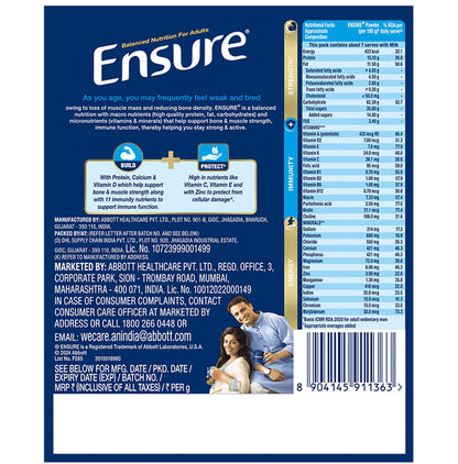 Ensure Powder Complete Balanced Drink for Adults | For Strength, Immunity & Energy | With Essential Vitamins | Nutrition Formula