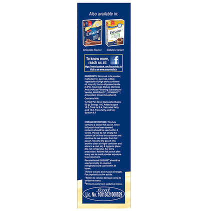 Ensure Powder Complete Balanced Drink for Adults | For Strength, Immunity & Energy | With Essential Vitamins | Nutrition Formula Vanilla