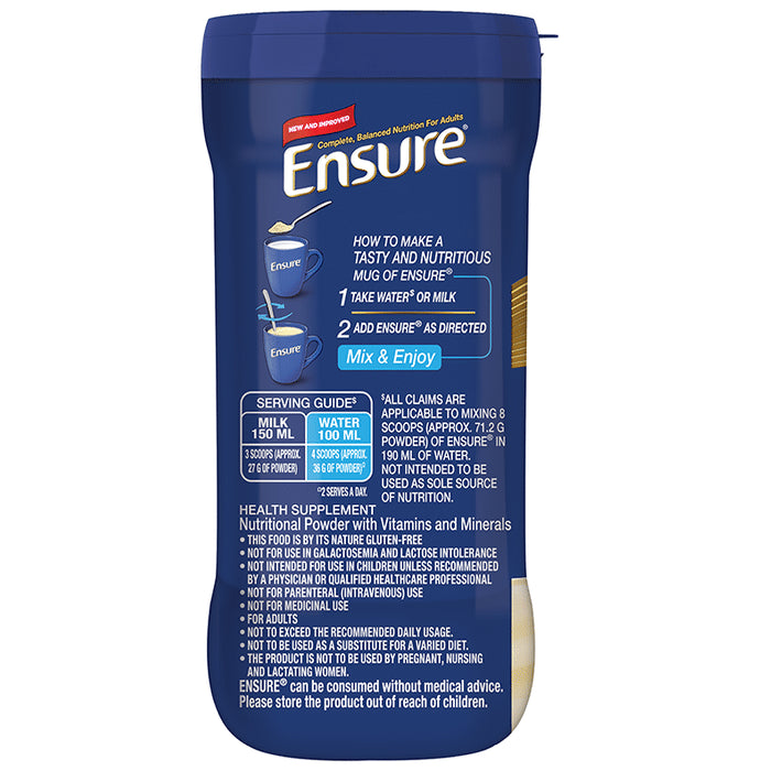 Ensure Powder Complete Balanced Drink for Adults | For Strength, Immunity & Energy | With Essential Vitamins | Nutrition Formula Vanilla Powder