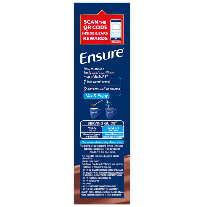 Ensure Powder Powder Complete Balanced Drink for Adults | For Strength, Immunity & Energy | With Essential Vitamins | Nutrition Formula Chocolate