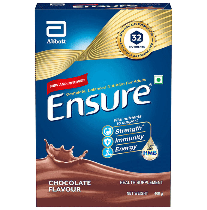 Ensure Powder Powder Complete Balanced Drink for Adults | For Strength, Immunity & Energy | With Essential Vitamins | Nutrition Formula Chocolate Refill - Classic Derma
