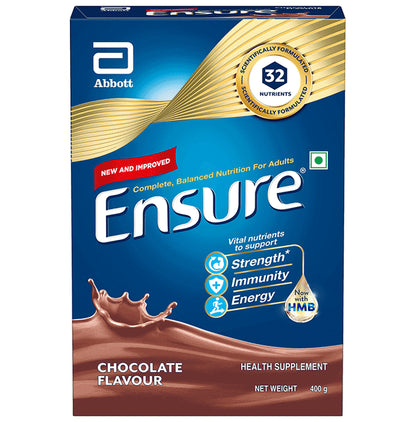 Ensure Powder Powder Complete Balanced Drink for Adults | For Strength, Immunity & Energy | With Essential Vitamins | Nutrition Formula Chocolate Refill - Classic Derma