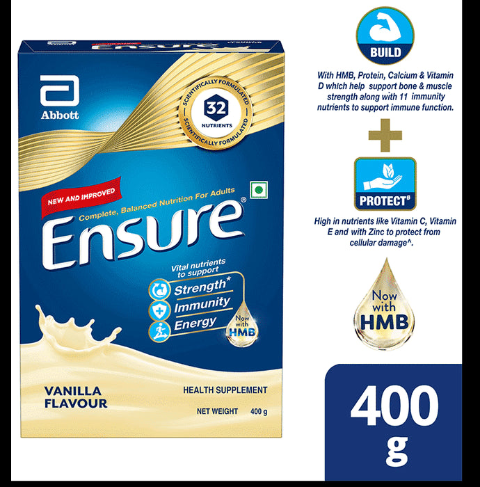 Ensure Powder Powder Complete Balanced Drink for Adults | For Strength, Immunity & Energy | With Essential Vitamins | Nutrition Formula Vanilla Refill