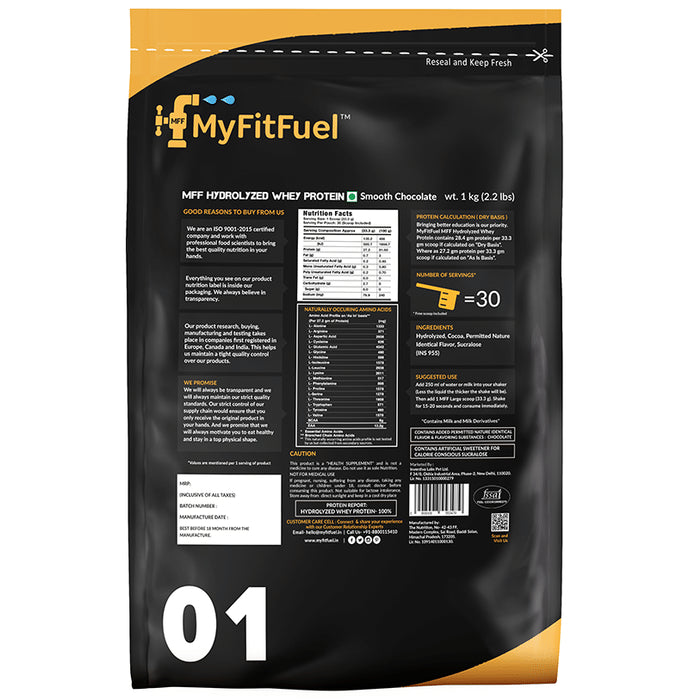 MyFitFuel Hydrolyzed Whey Protein Powder Smooth Chocolate