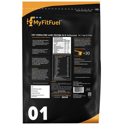 MyFitFuel Hydrolyzed Whey Protein Powder Unflavored