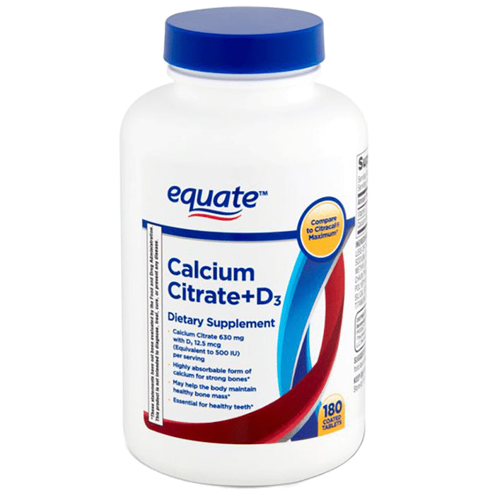 Equate Calcium Citrate + D3 Coated Tablet - Classic Derma