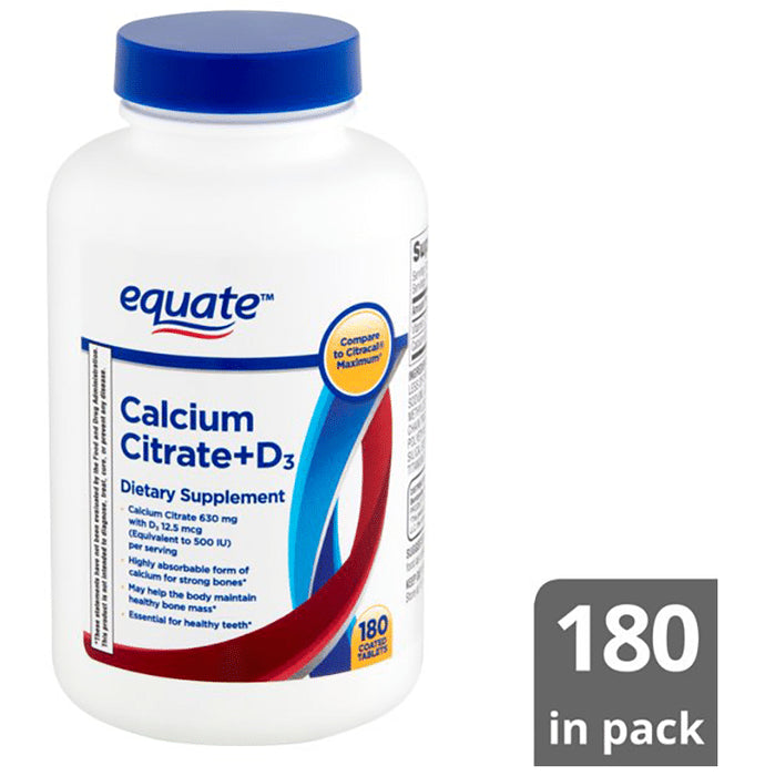 Equate Calcium Citrate + D3 Coated Tablet